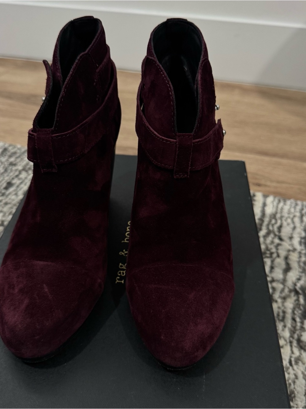 Harrow Burgundy Ankle Boots